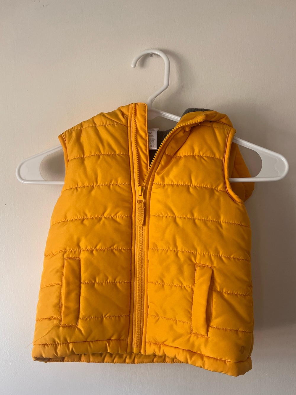 The Little Me Toddlers Quilted Hooded Puffer Vest in Bright Yellow 2T